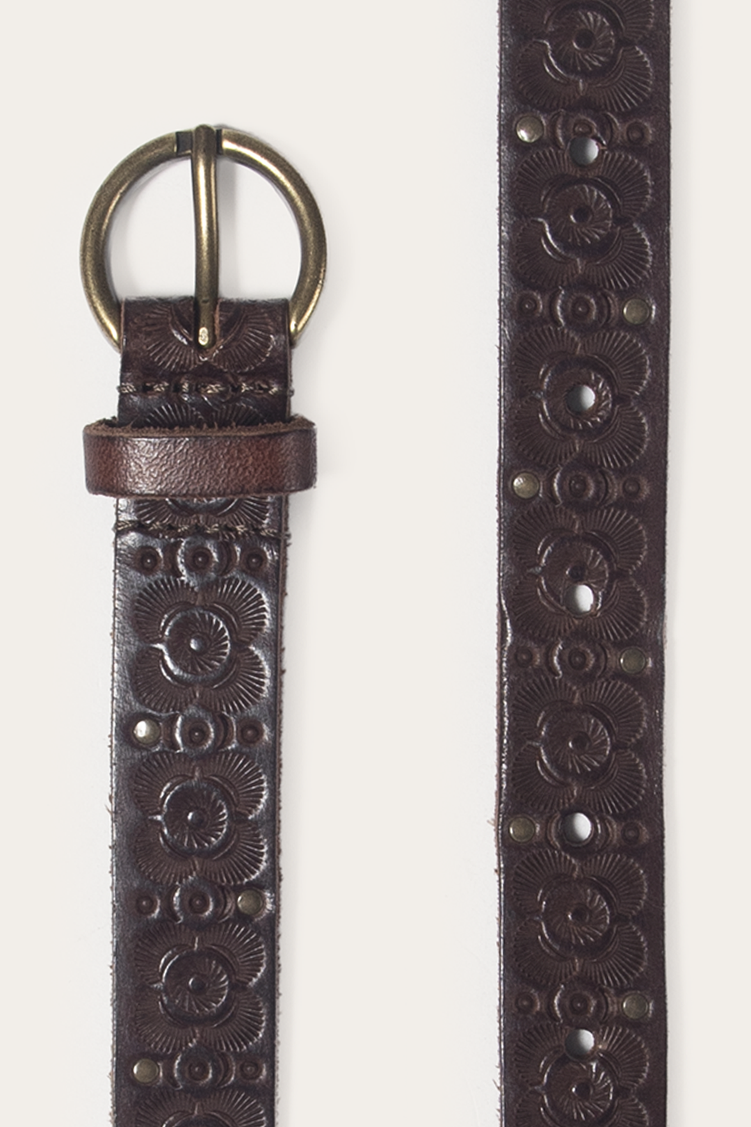 Frye Tan 20mm Tooling & Stud Belt / Tan