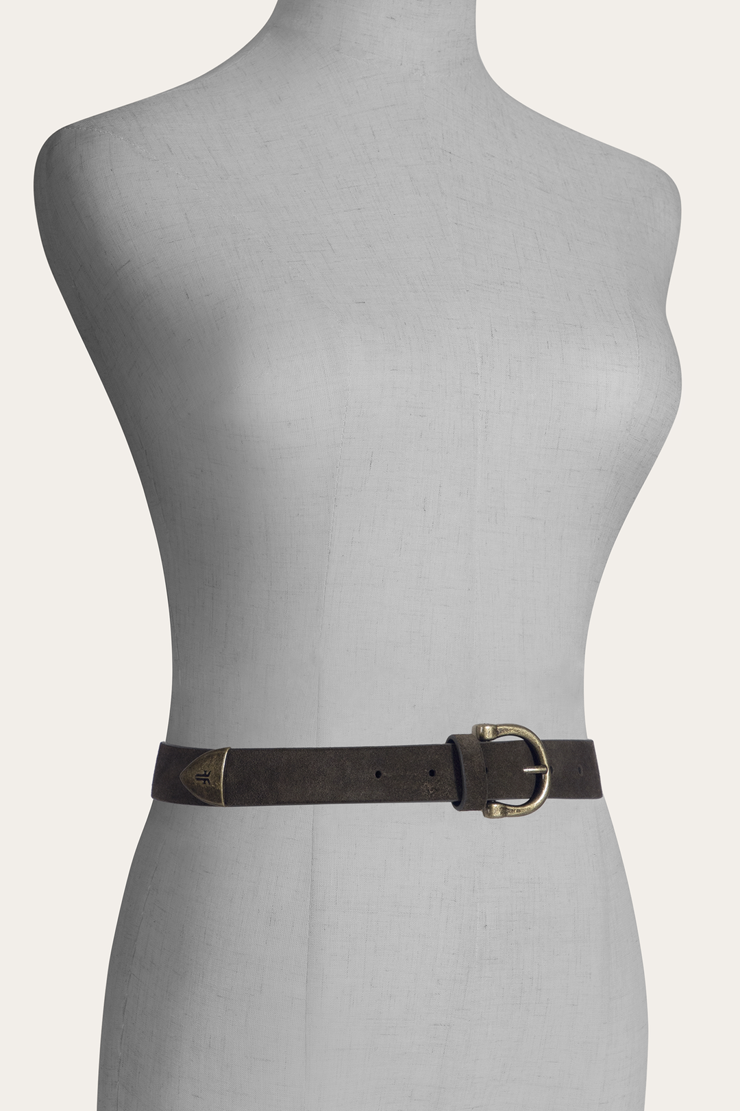 Frye Light Olive 25mm Suede Horseshoe Buckle Belt / Light Olive