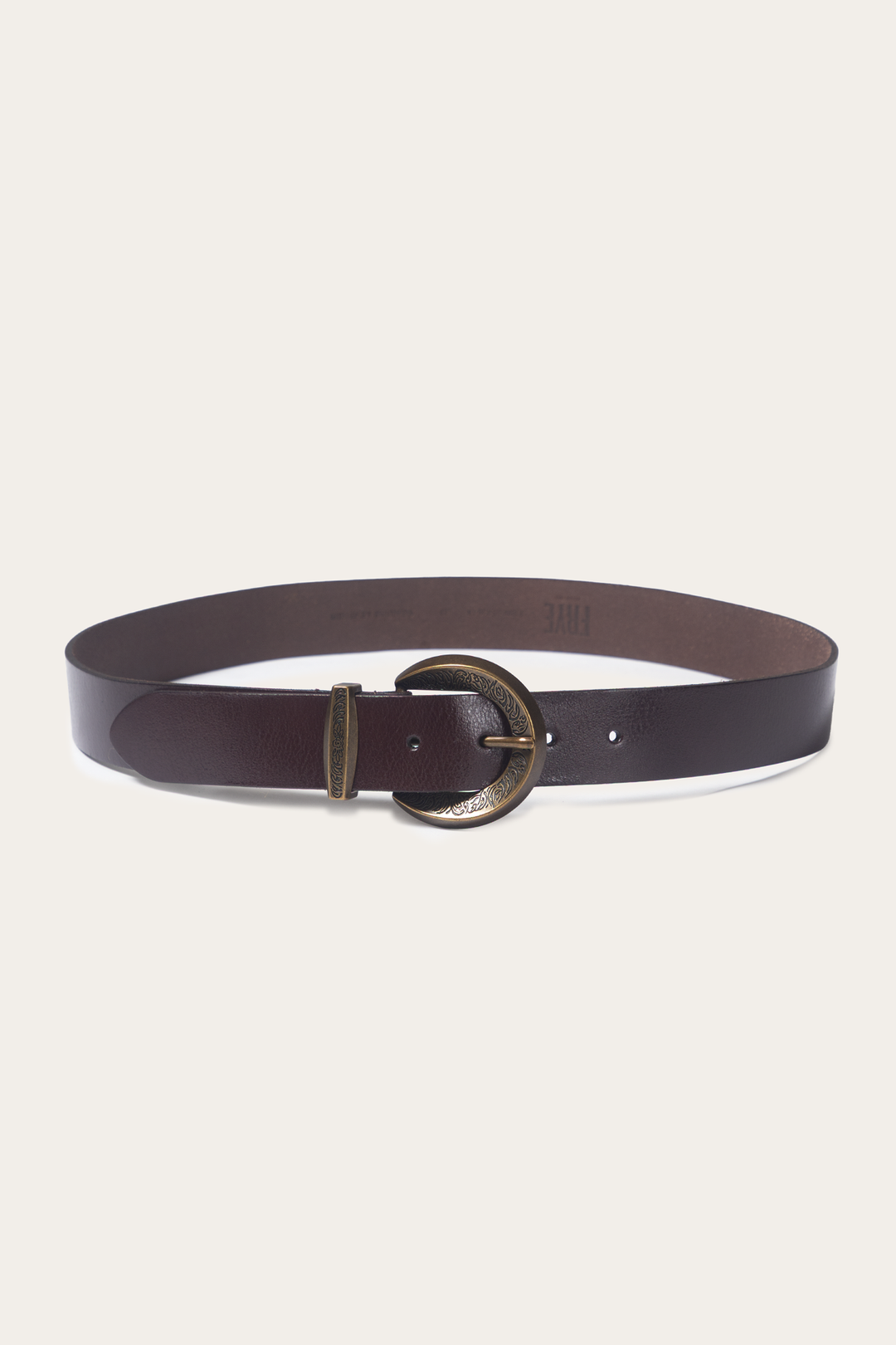 Frye Brown 35mm Engraved Buckle Belt / Brown