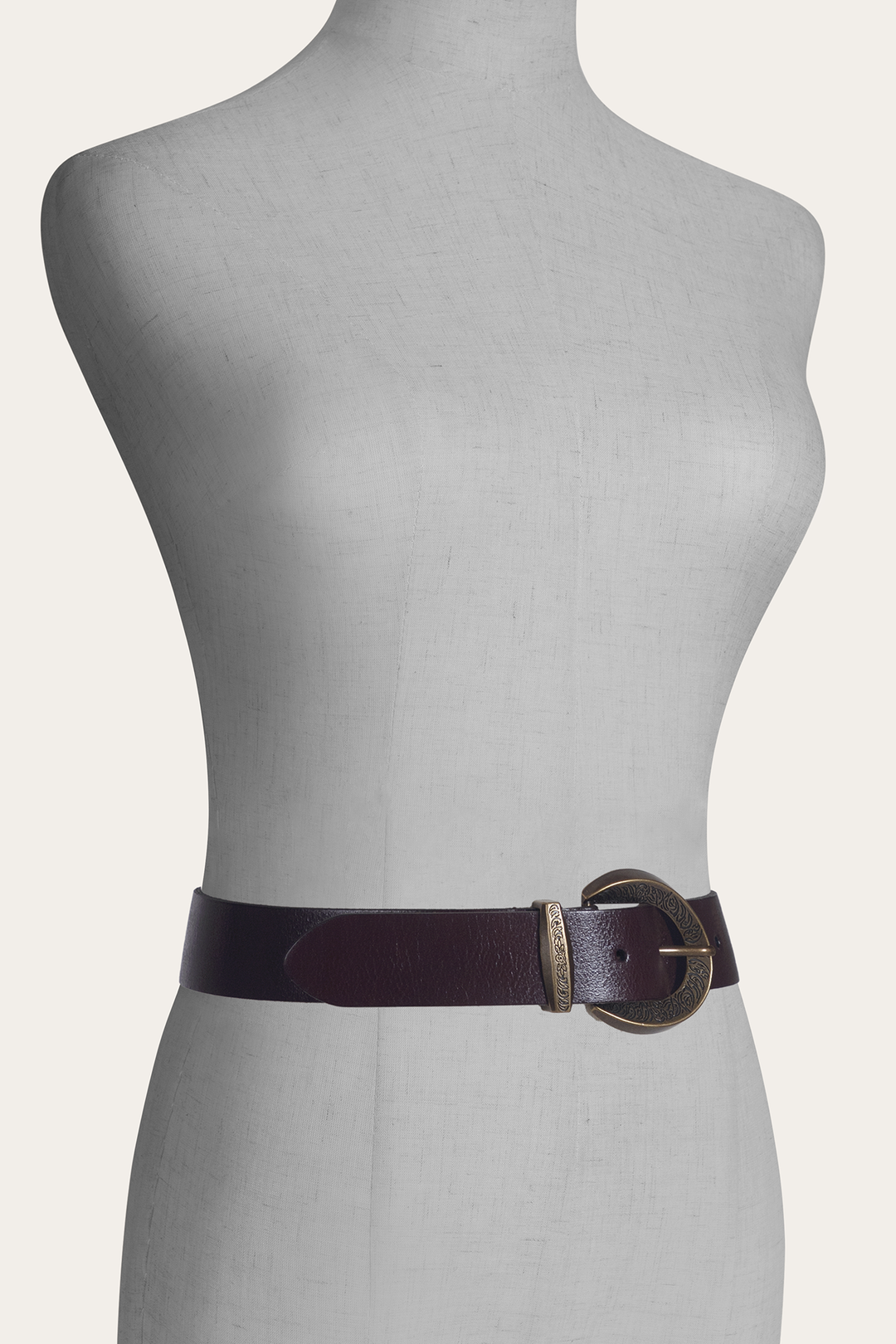 Frye Brown 35mm Engraved Buckle Belt / Brown