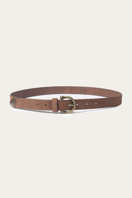 Frye Light Whiskey 25mm Suede Horseshoe Buckle Belt / Light Whiskey
