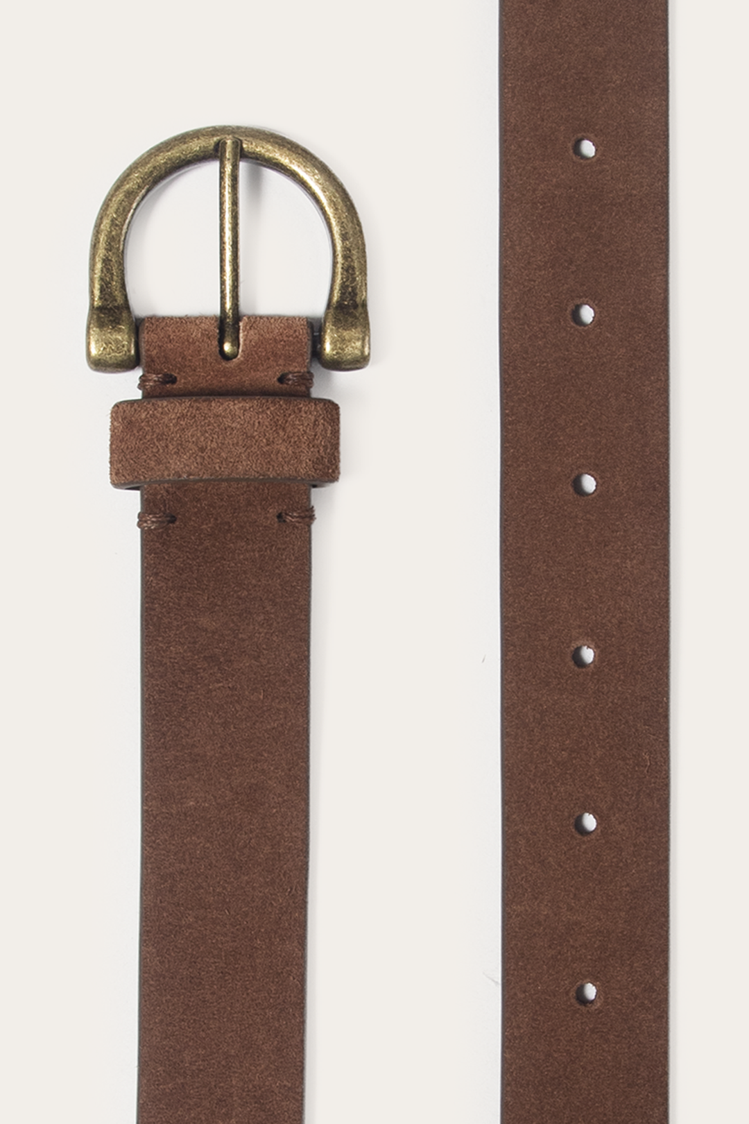 Frye Light Whiskey 25mm Suede Horseshoe Buckle Belt / Light Whiskey