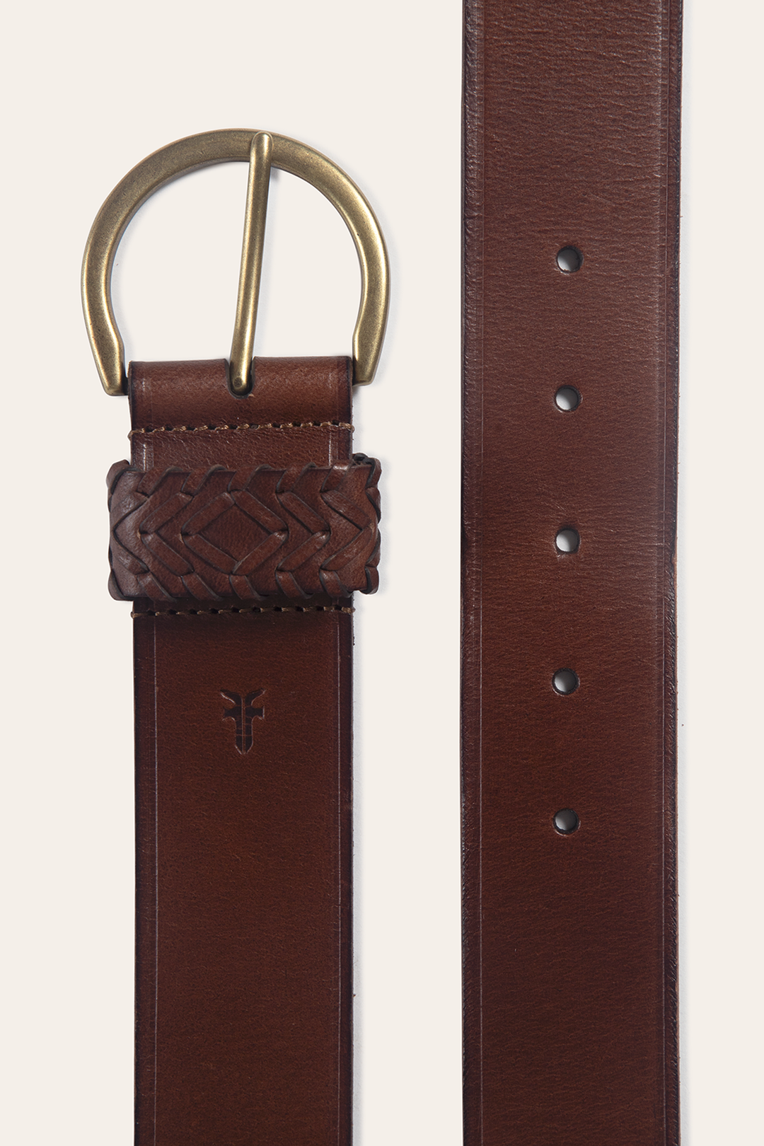 Frye Tan 40mm Belt With Woven Keeper / Tan