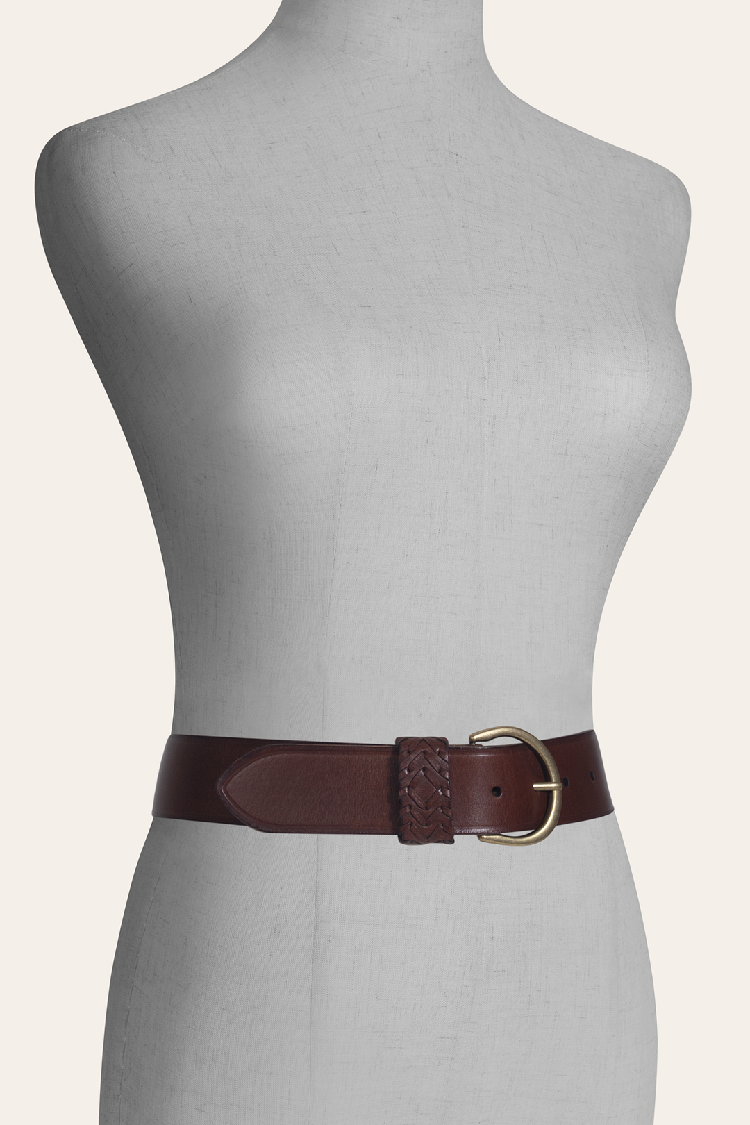 Frye Tan 40mm Belt With Woven Keeper / Tan
