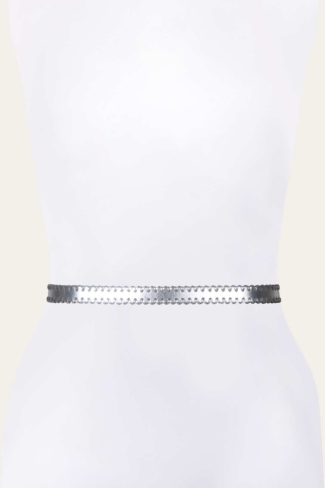 Frye 20mm Silver Leather Belt With 3-Piece Buckle Set / Silver