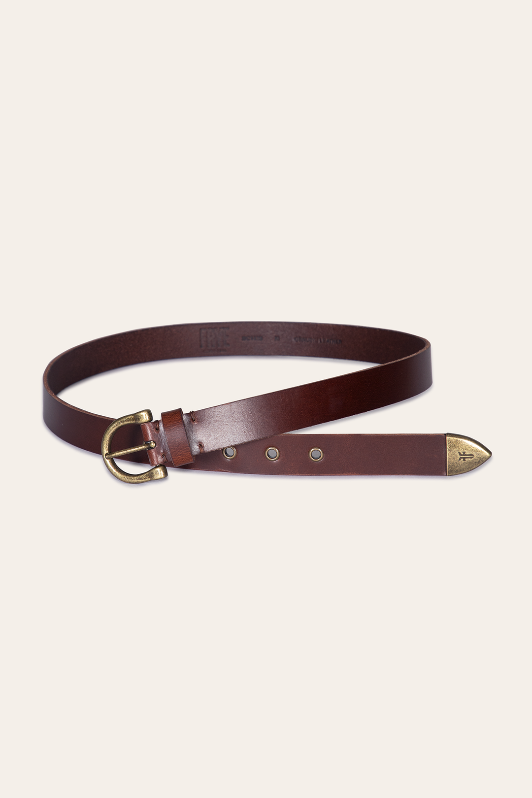 Frye Women’s Tan 25mm Horseshoe Buckle Belt / Tan