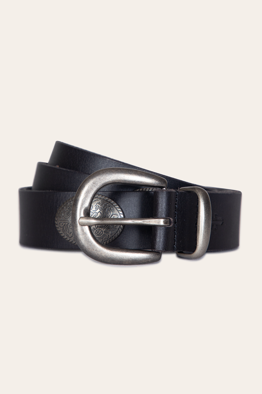 Frye Women’s Black 30mm Concho Belt / Black