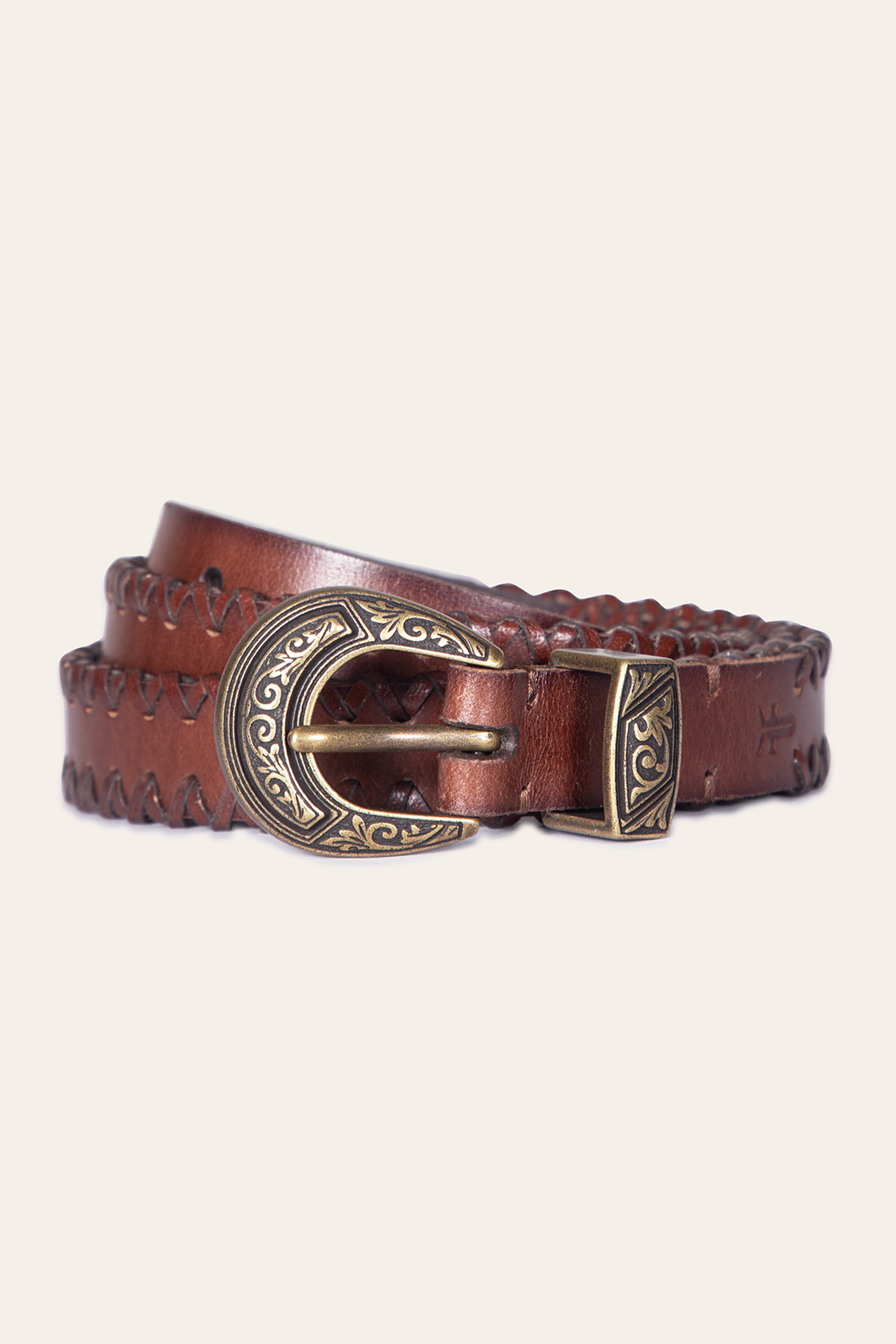 Frye 20mm Tan Leather Belt With 3-Piece Buckle Set / Tan