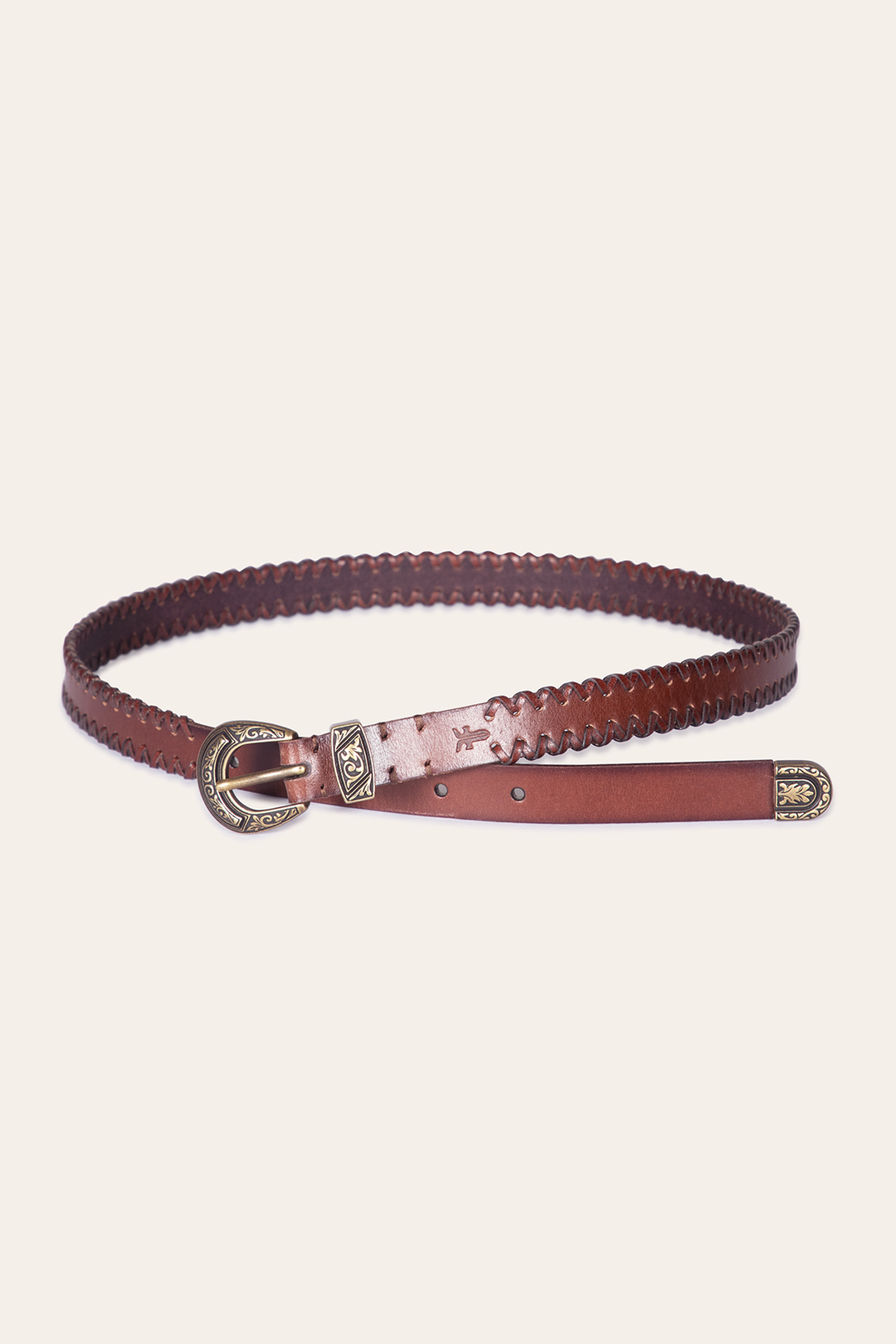 Frye 20mm Tan Leather Belt With 3-Piece Buckle Set / Tan