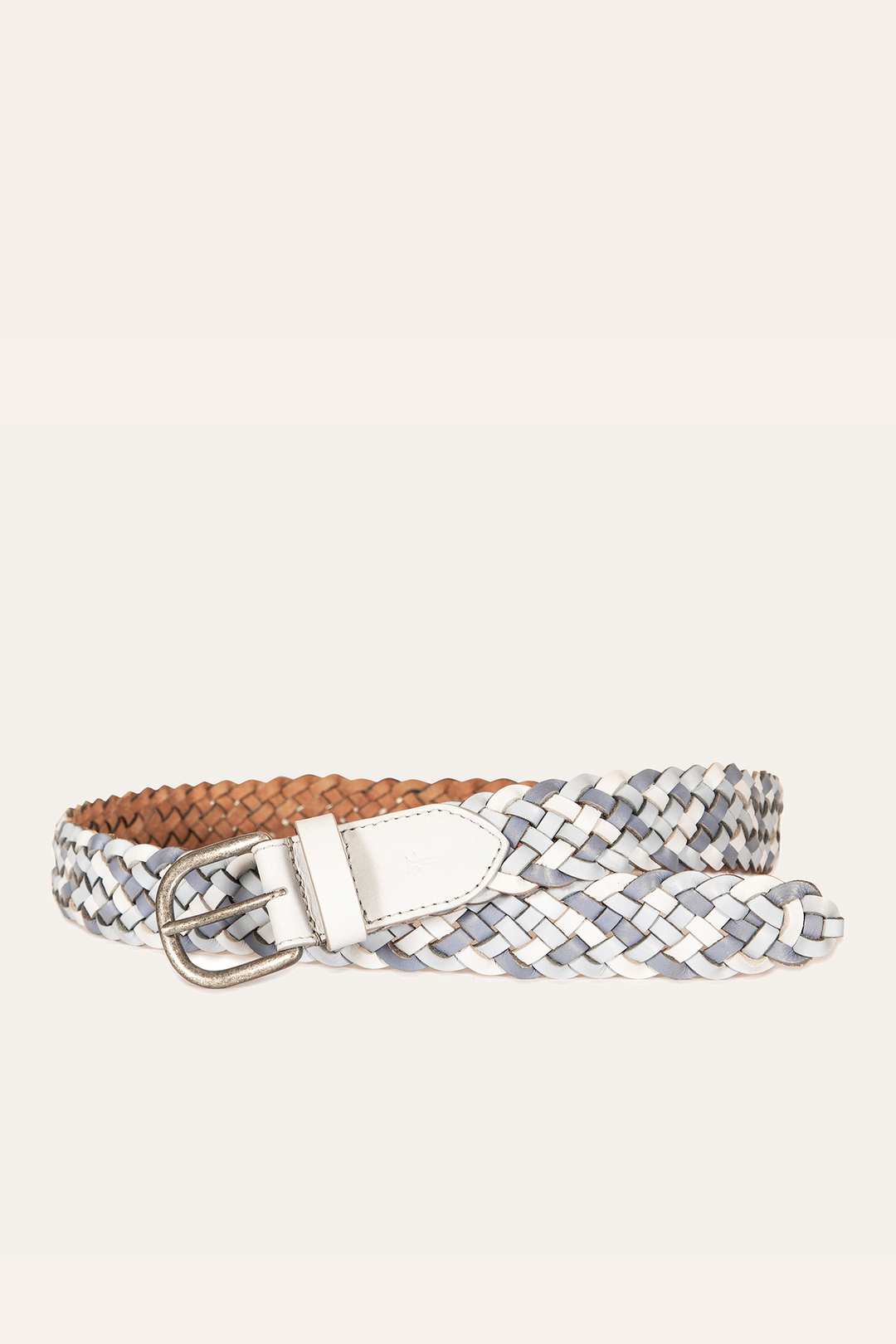 Frye 35mm Washed Denim Woven Leather Belt / Washed Denim