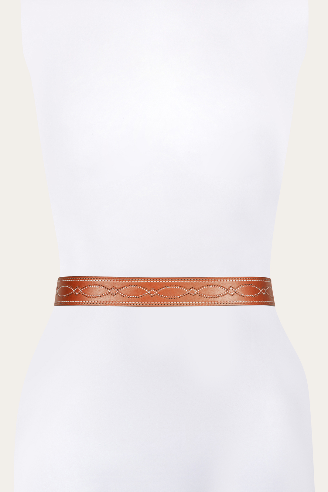 Frye 40mm Tan Belt With 2-Tone Stitch / Tan