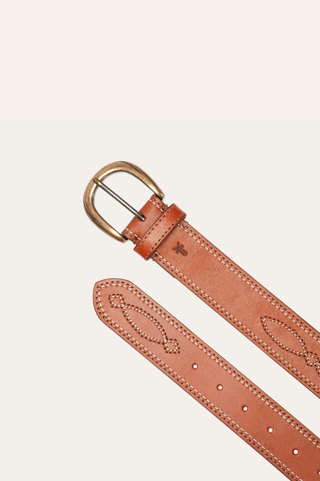 Frye 40mm Tan Belt With 2-Tone Stitch / Tan