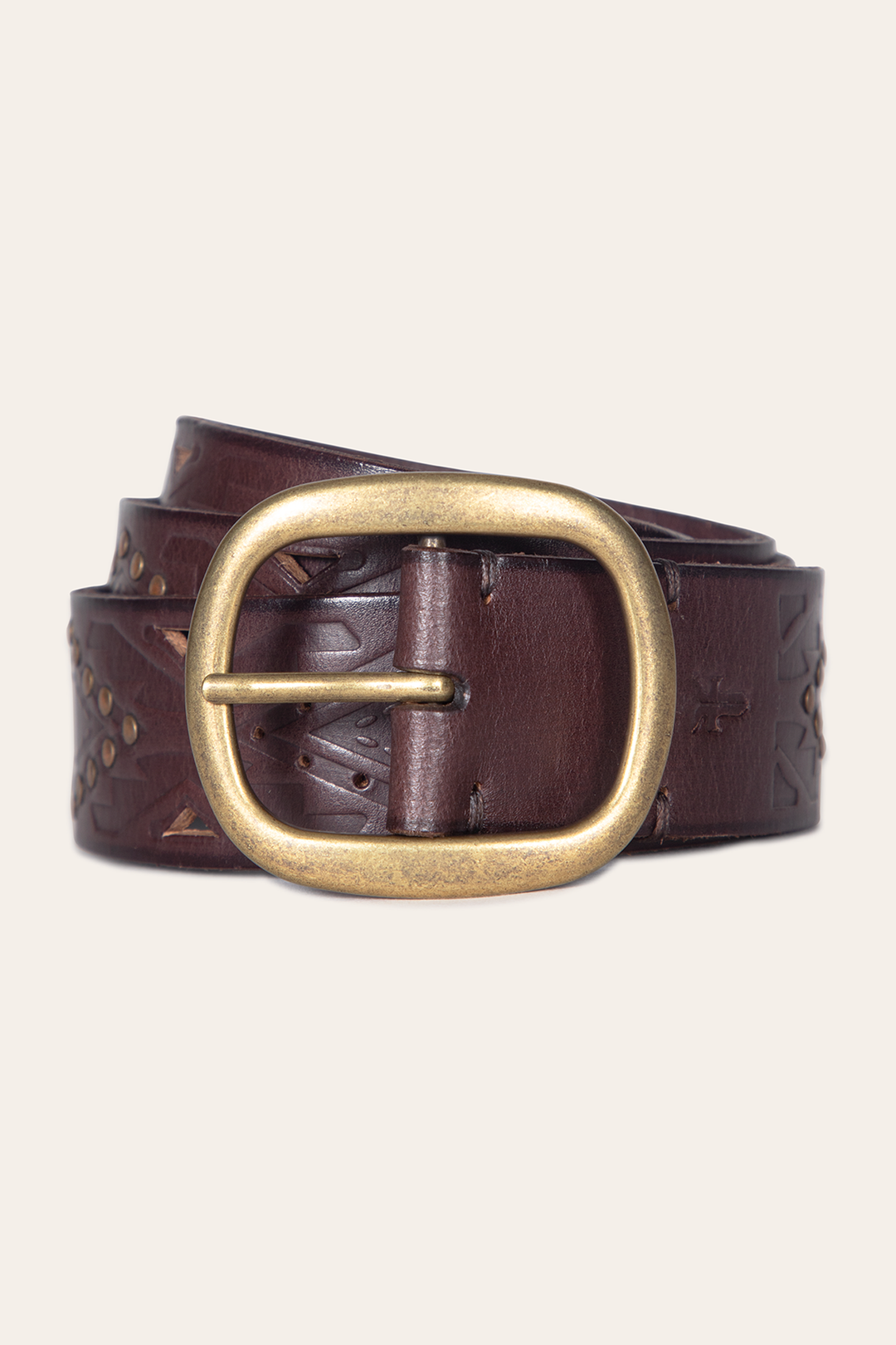 Frye 38mm Brown Southwestern Embossed Belt /