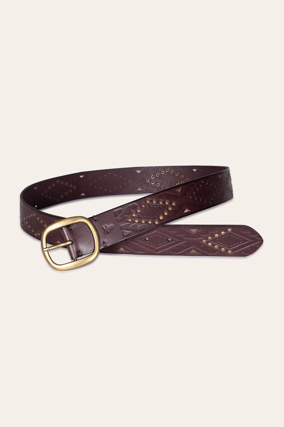 Frye 38mm Brown Southwestern Embossed Belt /