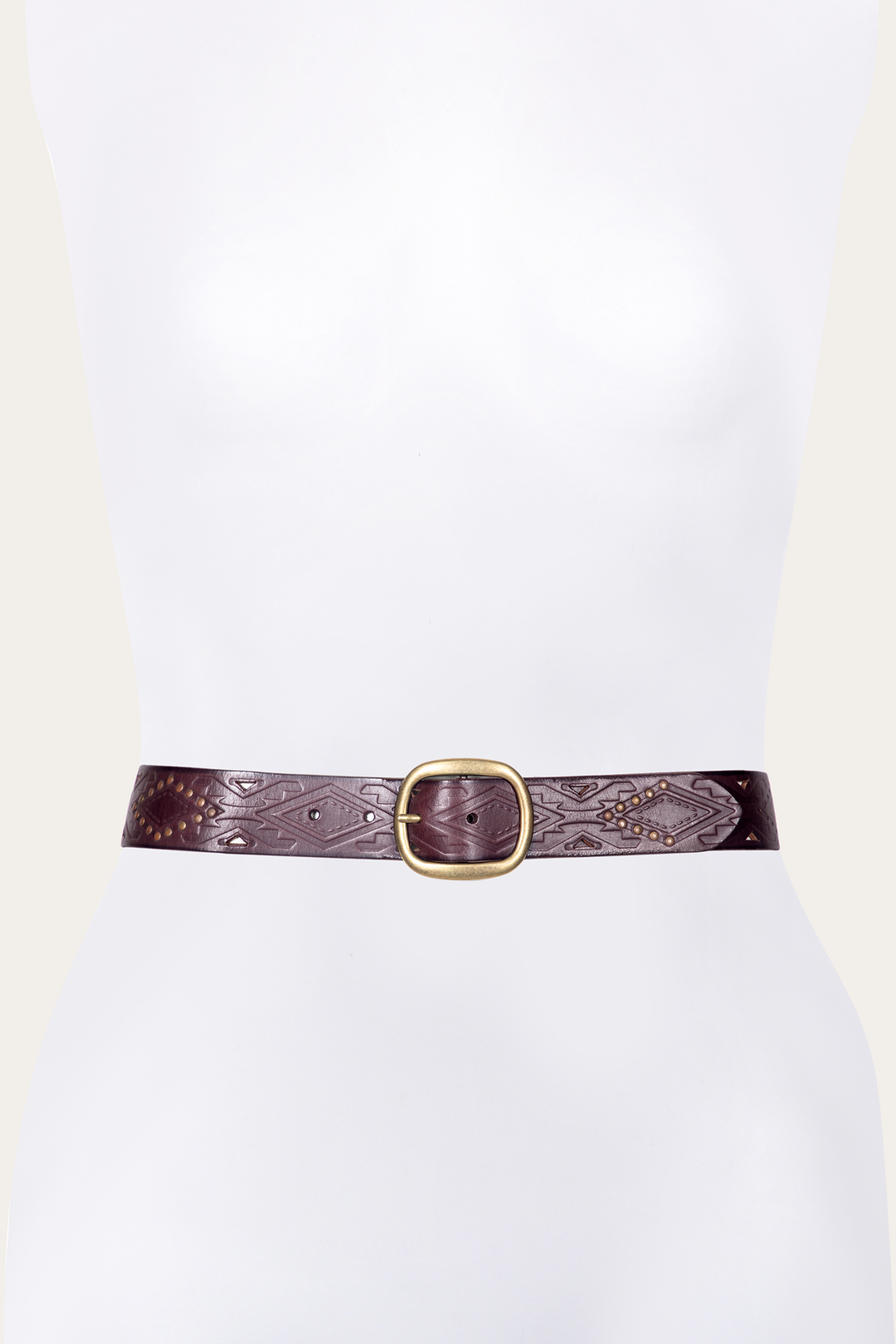 Frye 38mm Brown Southwestern Embossed Belt /