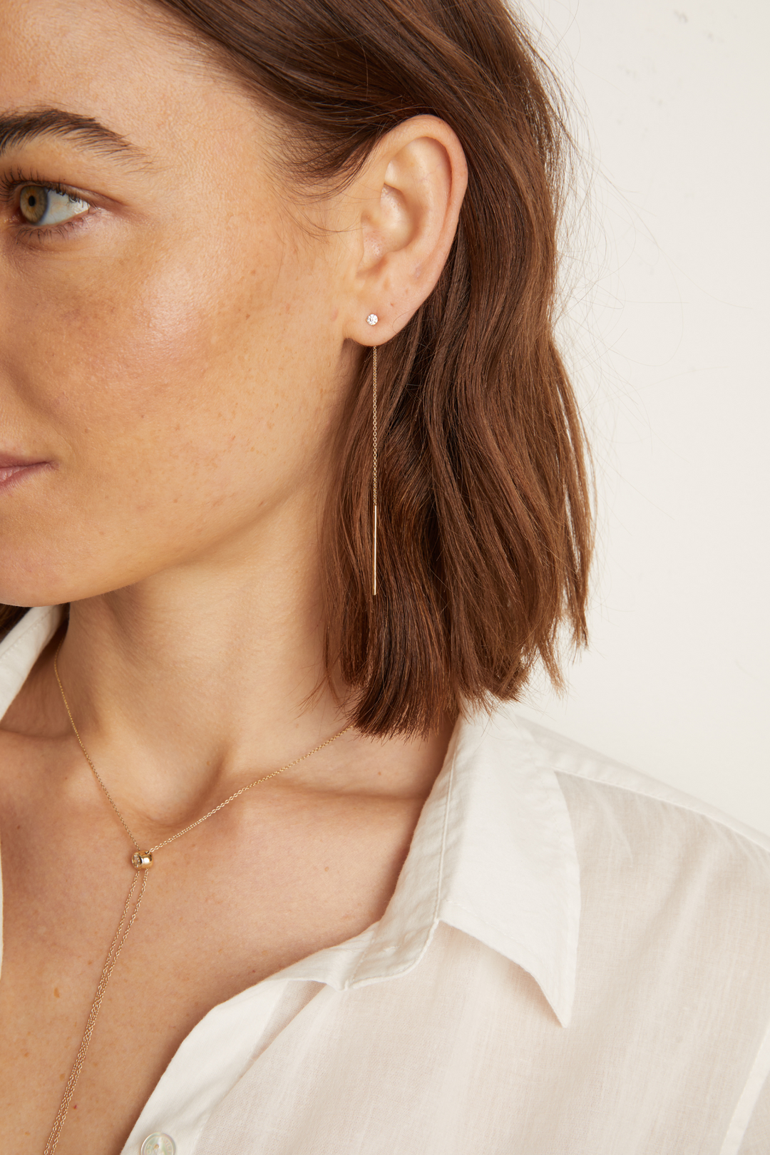 Frye Women’s Lab Grown Diamond Lariat Earrings | Aurate x The Frye Company / 14k Yellow Gold