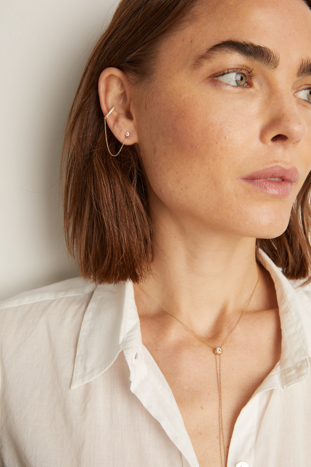 Frye Women’s Lab Grown Diamond Stud and Ear Cuff | Aurate x The Frye Company / 14k Yellow Gold