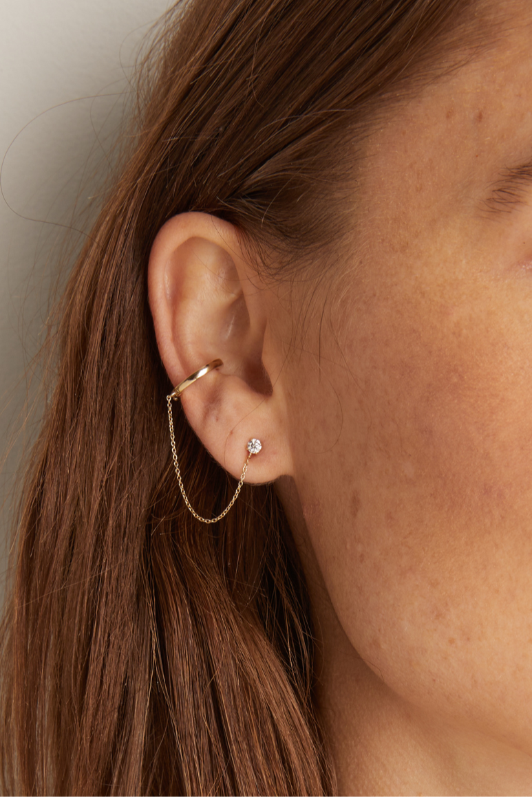 Frye Women’s Lab Grown Diamond Stud and Ear Cuff | Aurate x The Frye Company / 14k Yellow Gold