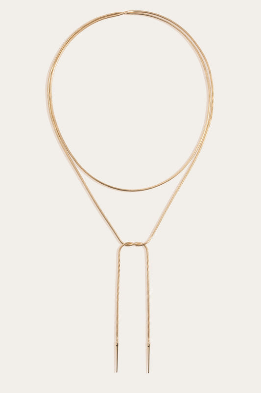 Frye Women’s Lasso Wrap Necklace | Aurate x The Frye Company / Yellow Vermeil