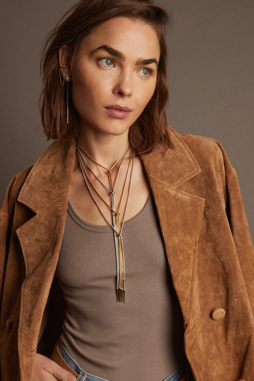 Frye Women’s Lasso Bolo Necklace | Aurate x The Frye Company / Yellow Vermeil