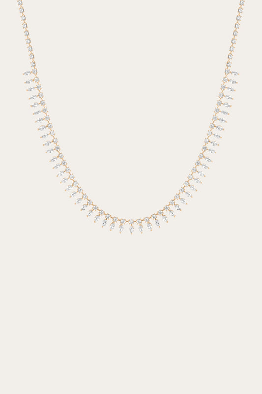 Frye Women’s Marquise Fringe Necklace | Aurate x The Frye Company / Yellow Vermeil