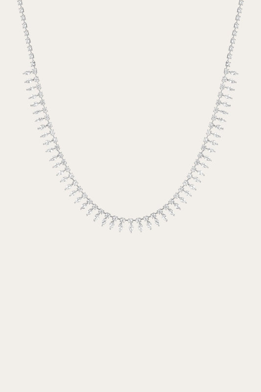 Frye Women’s Marquise Fringe Necklace | Aurate x The Frye Company / Sterling Silver