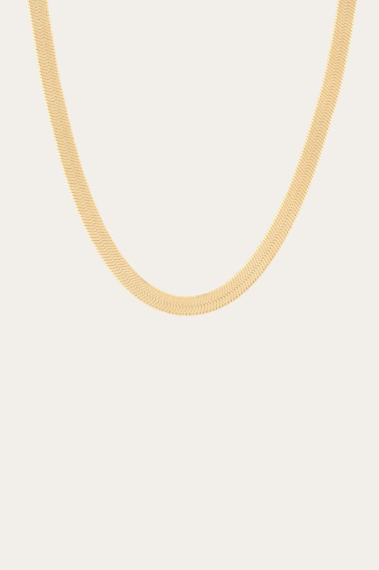 Frye Women’s Extra Bold Herringbone Necklace | Aurate x The Frye Company / Yellow Vermeil