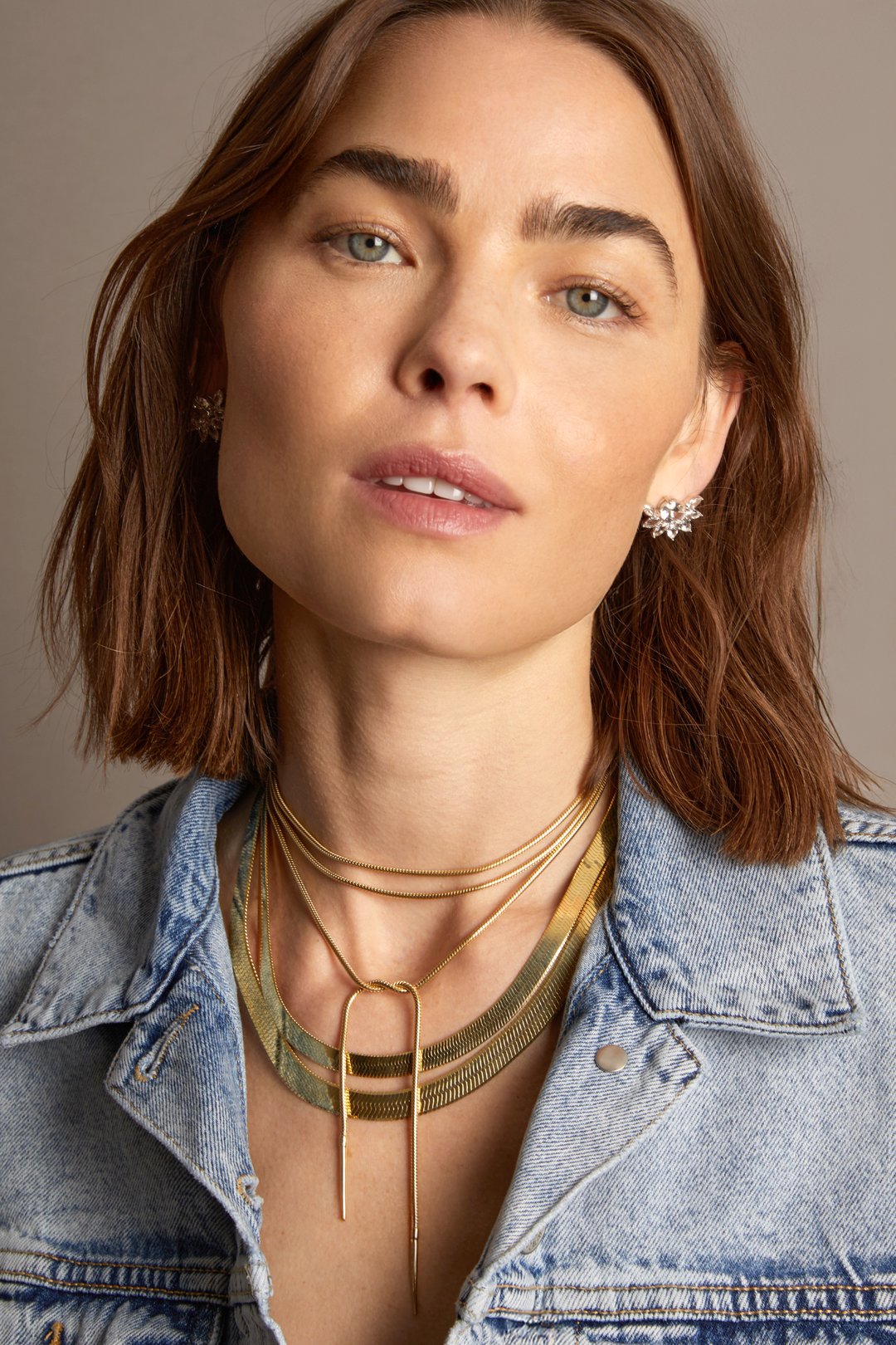 Frye Women’s Extra Bold Herringbone Necklace | Aurate x The Frye Company / Yellow Vermeil