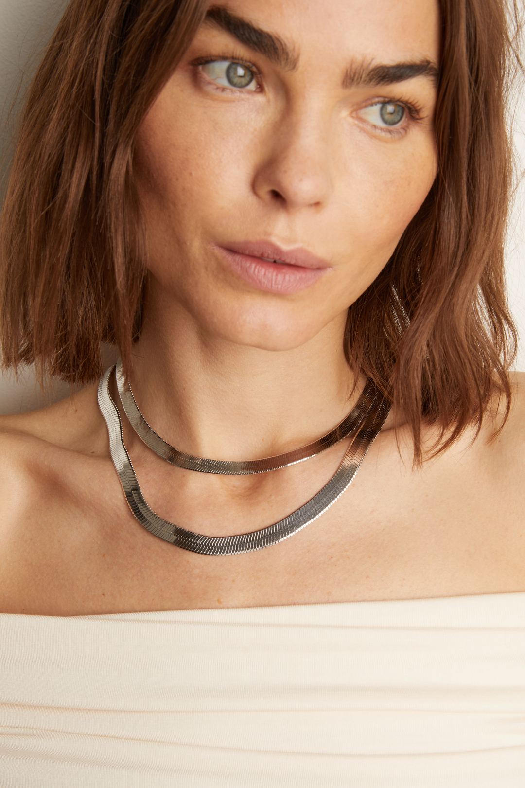 Frye Women’s Bold Herringbone Necklace | Aurate x The Frye Company / Sterling Silver