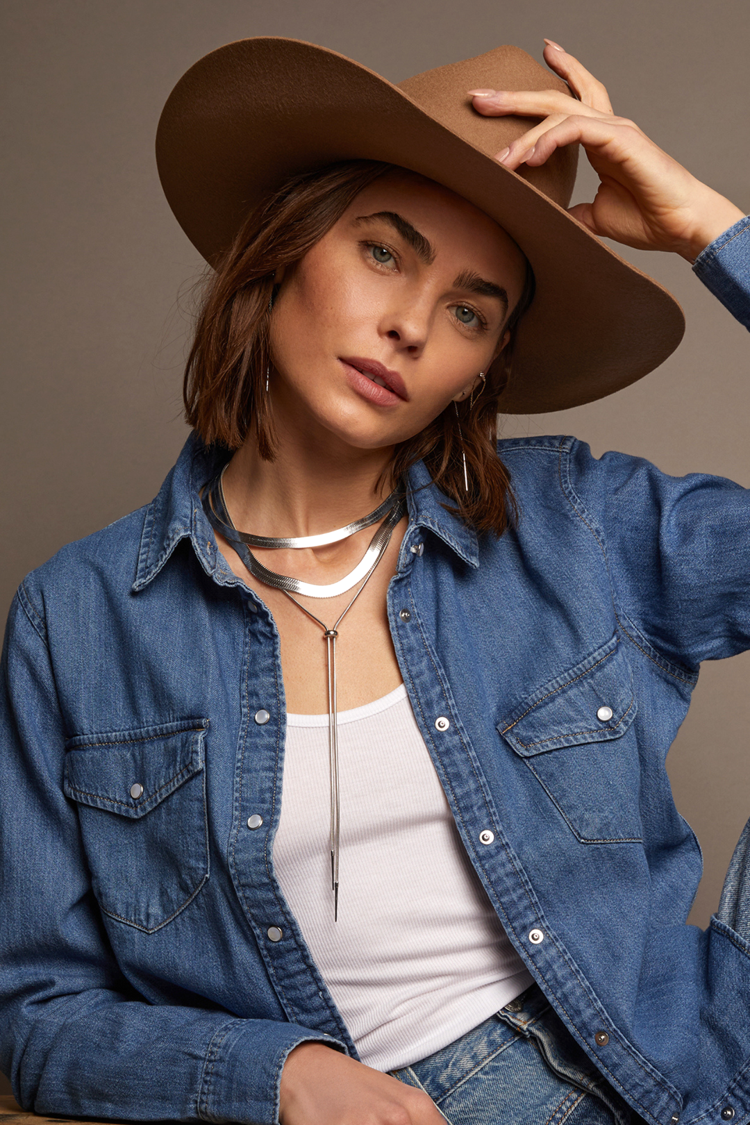 Frye Women’s Bold Herringbone Necklace | Aurate x The Frye Company / Sterling Silver