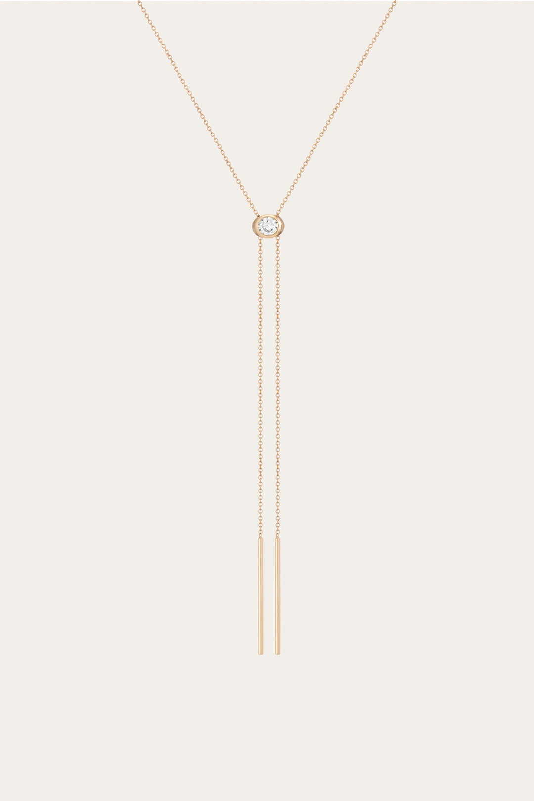 Frye Women’s Lab Grown White Sapphire Bolo Necklace | Aurate x The Frye Company / Yellow Vermeil