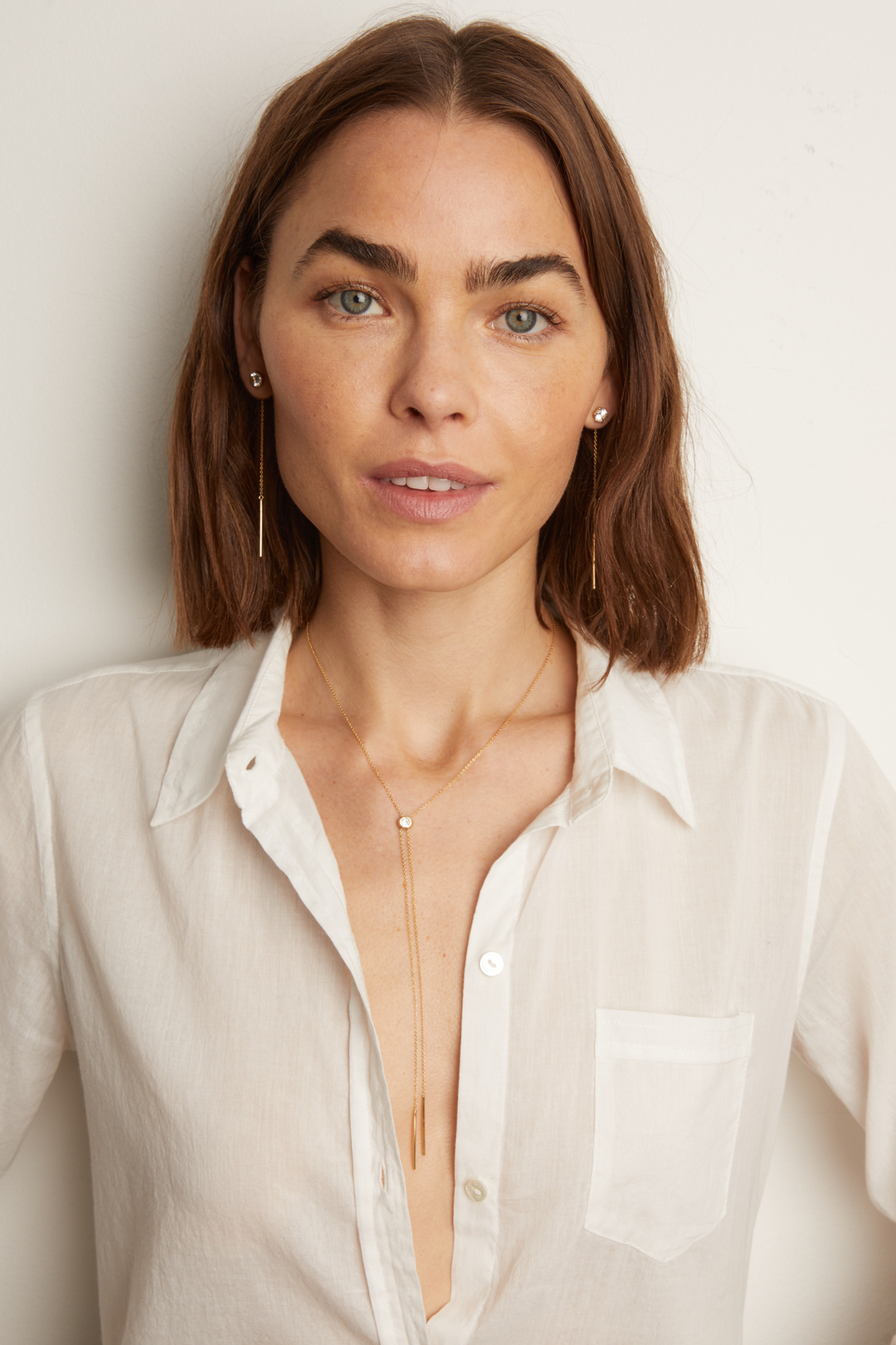 Frye Women’s Lab Grown White Sapphire Bolo Necklace | Aurate x The Frye Company / Yellow Vermeil