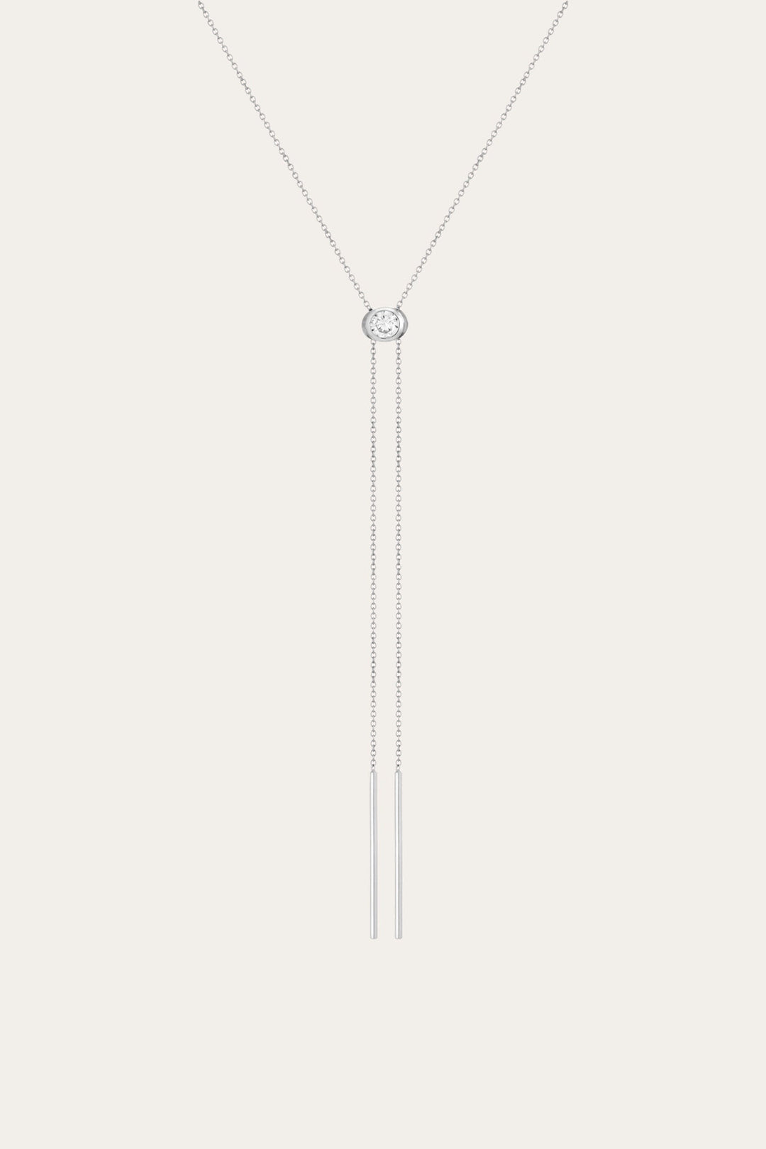 Frye Women’s Lab Grown White Sapphire Bolo Necklace | Aurate x The Frye Company / Sterling Silver
