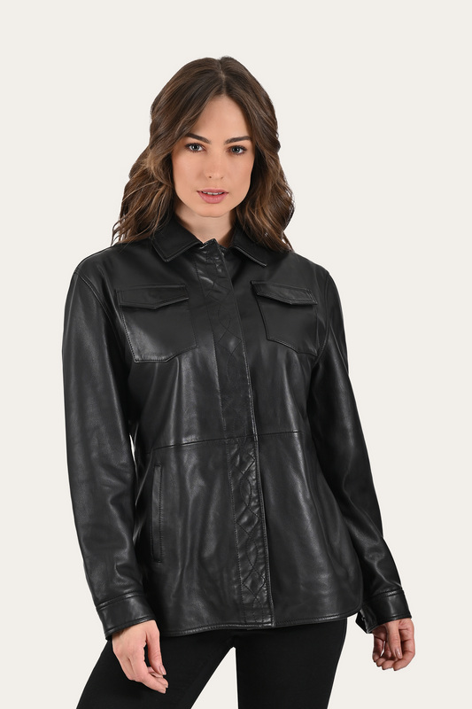 Frye Black Bailor Shirt Jacket / Black