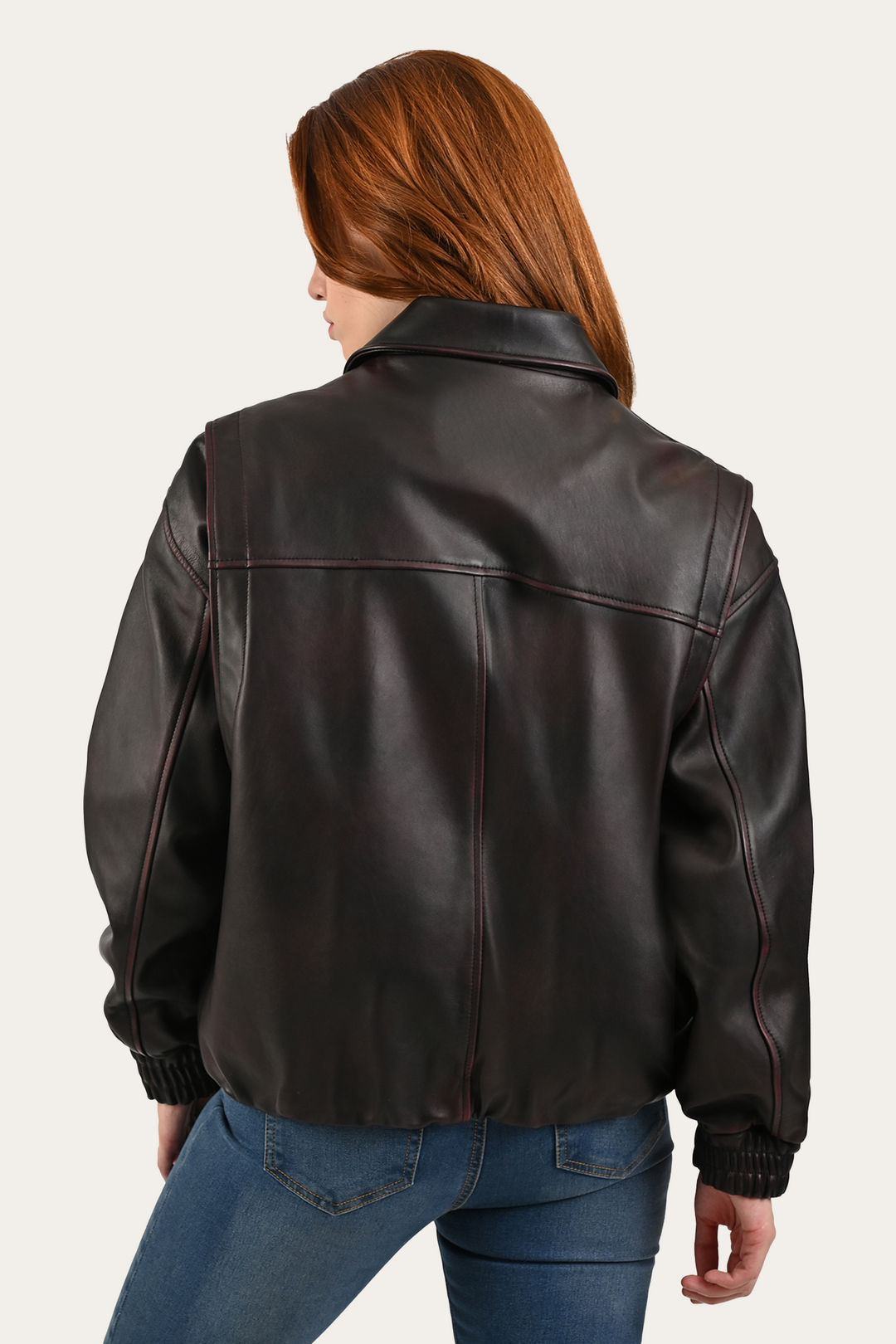 Frye Black Cherry Harper Oversized Bomber / Black Cherry