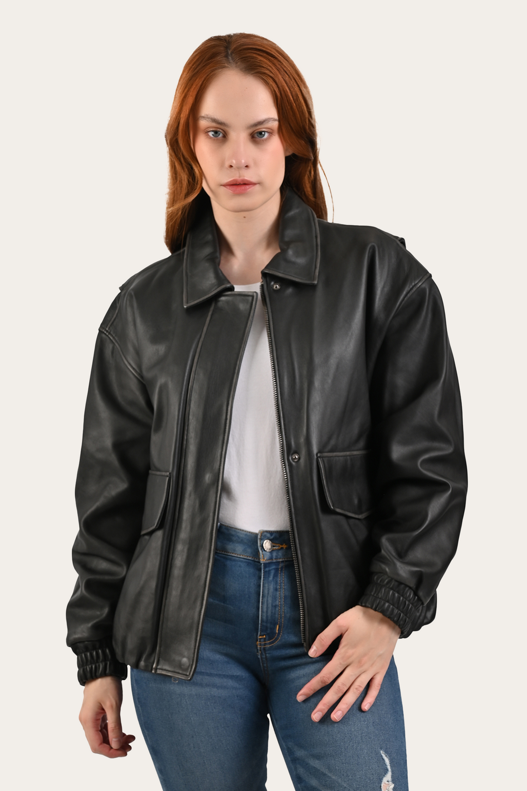 Frye Black Harper Oversized Bomber / Black