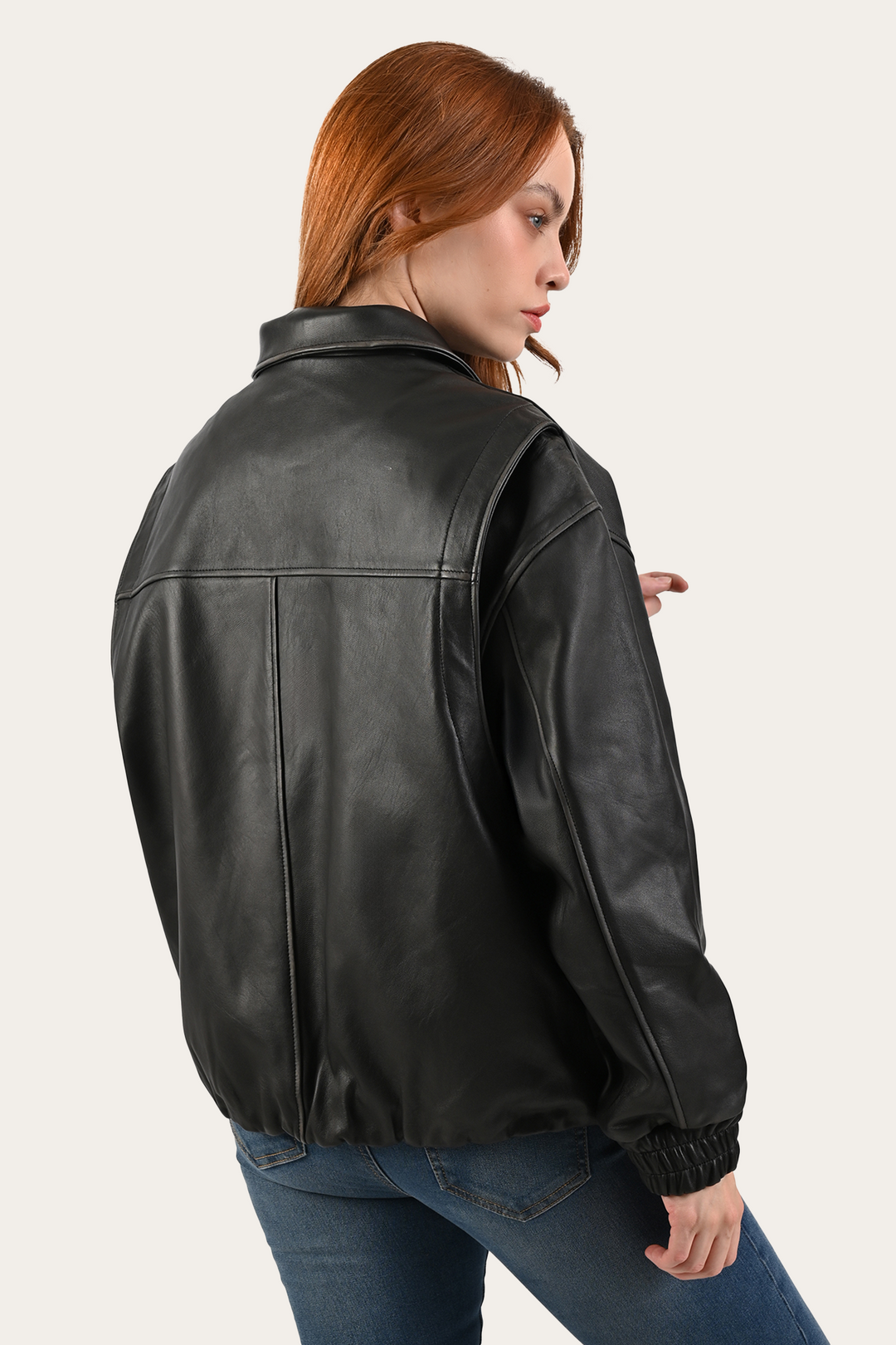 Frye Black Harper Oversized Bomber / Black