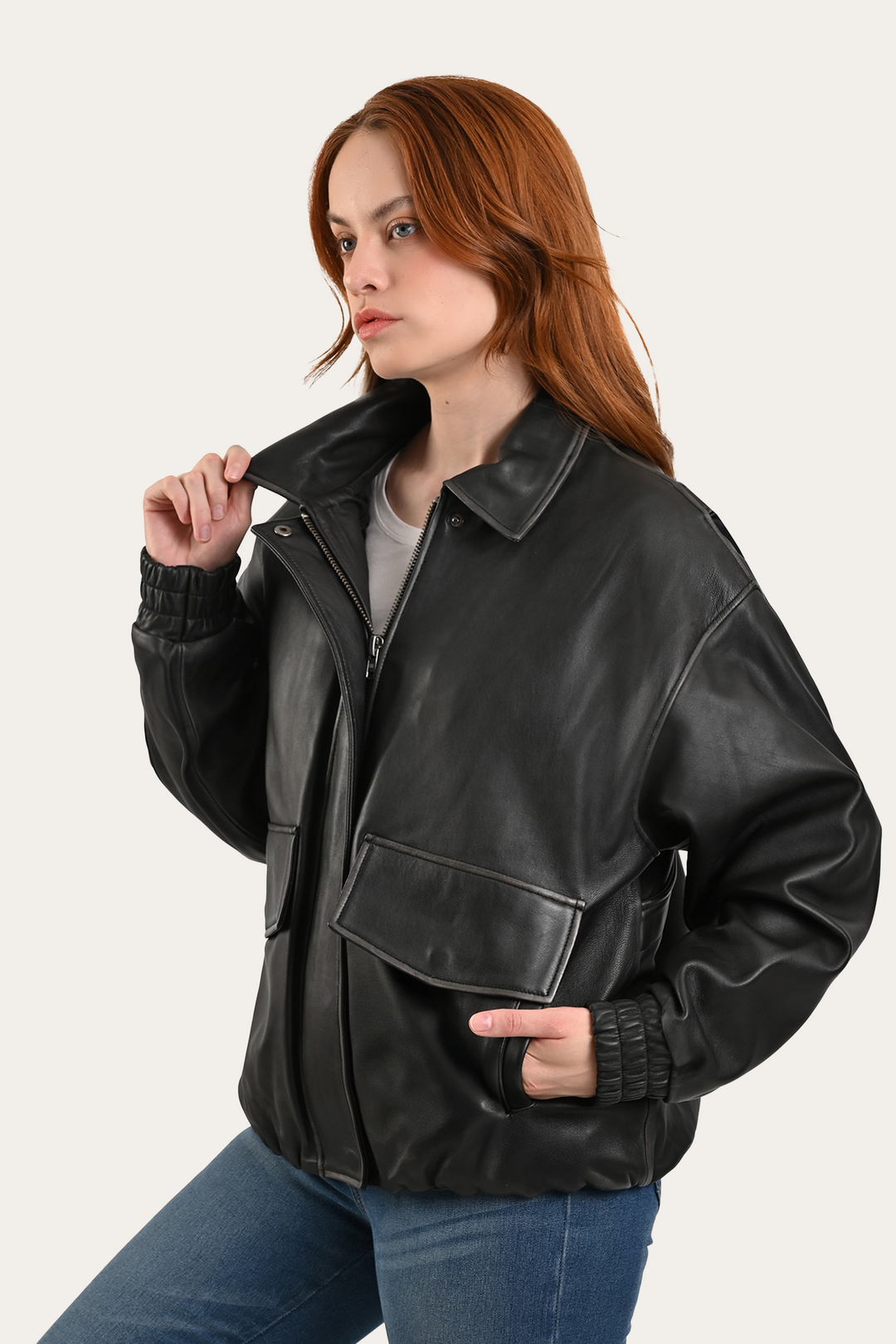 Frye Black Harper Oversized Bomber / Black