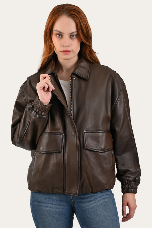 Frye Tobacco Harper Oversized Bomber / Tobacco