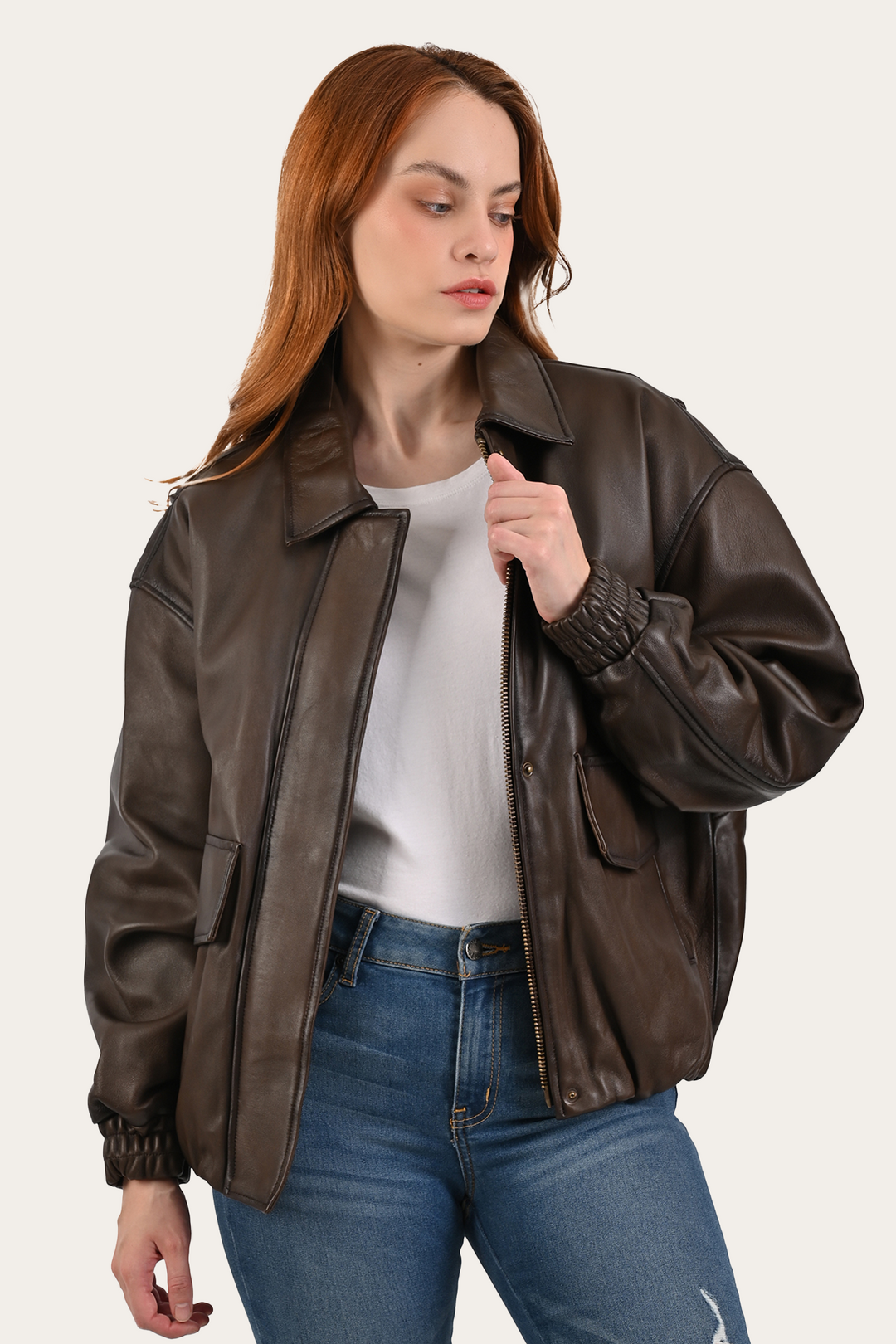 Frye Tobacco Harper Oversized Bomber / Tobacco