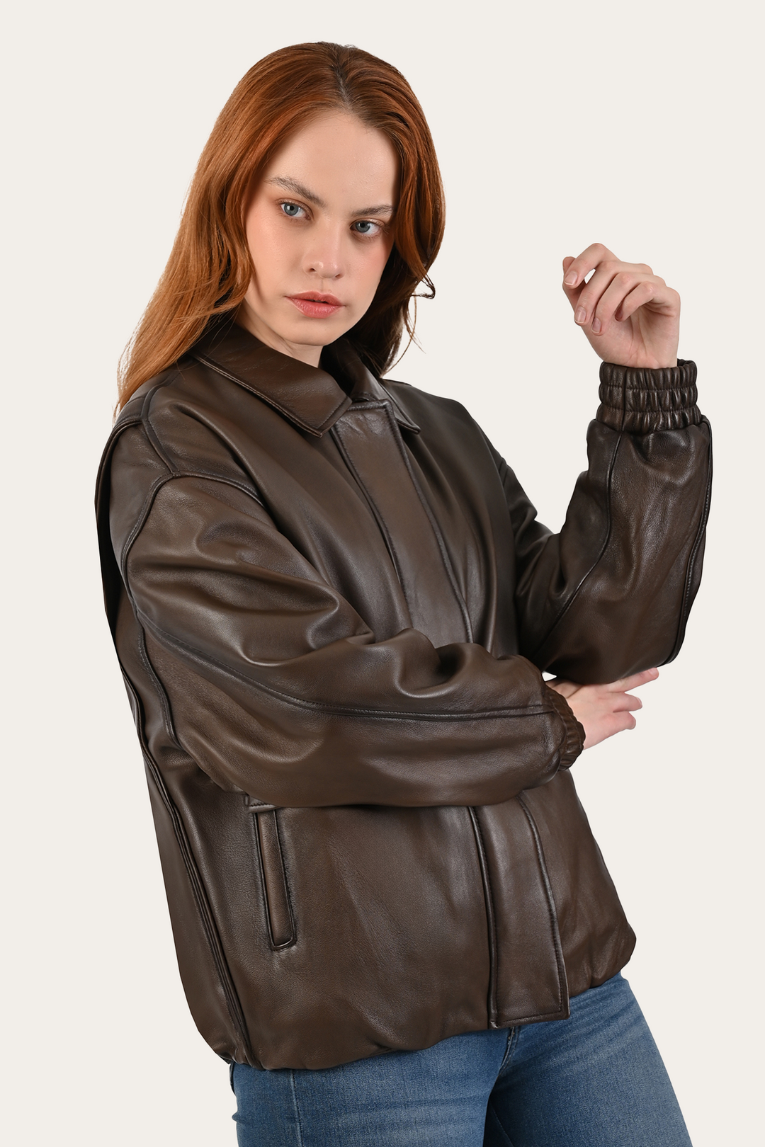Frye Tobacco Harper Oversized Bomber / Tobacco