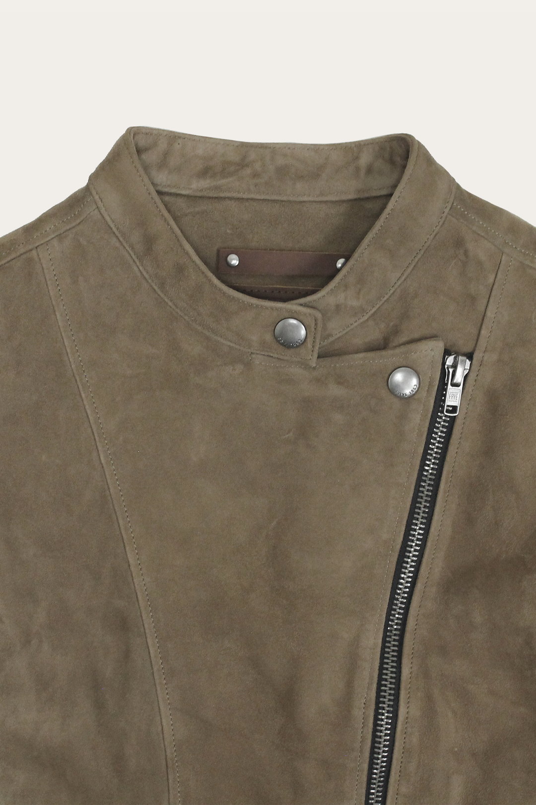 Frye Women’s Taupe Jace Hybrid Biker Racer Suede Jacket / Taupe