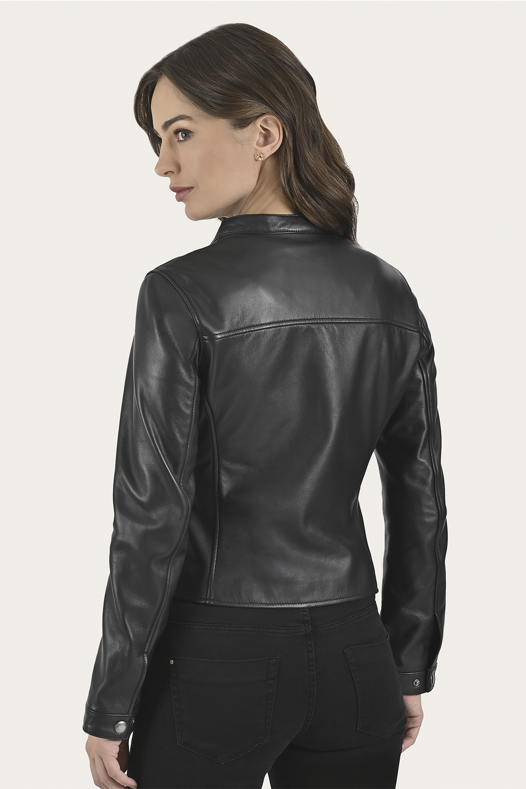 Frye Women’s Black Heathe Leather Racer Jacket / Black