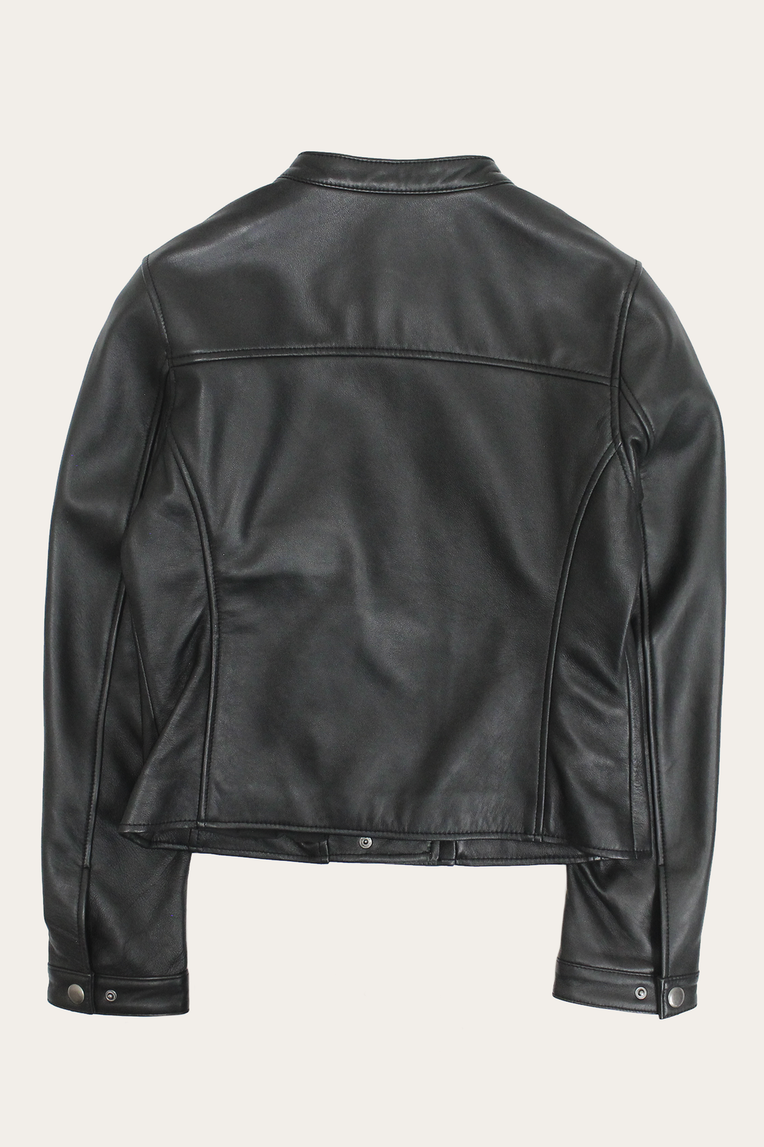 Frye Women’s Black Heathe Leather Racer Jacket / Black
