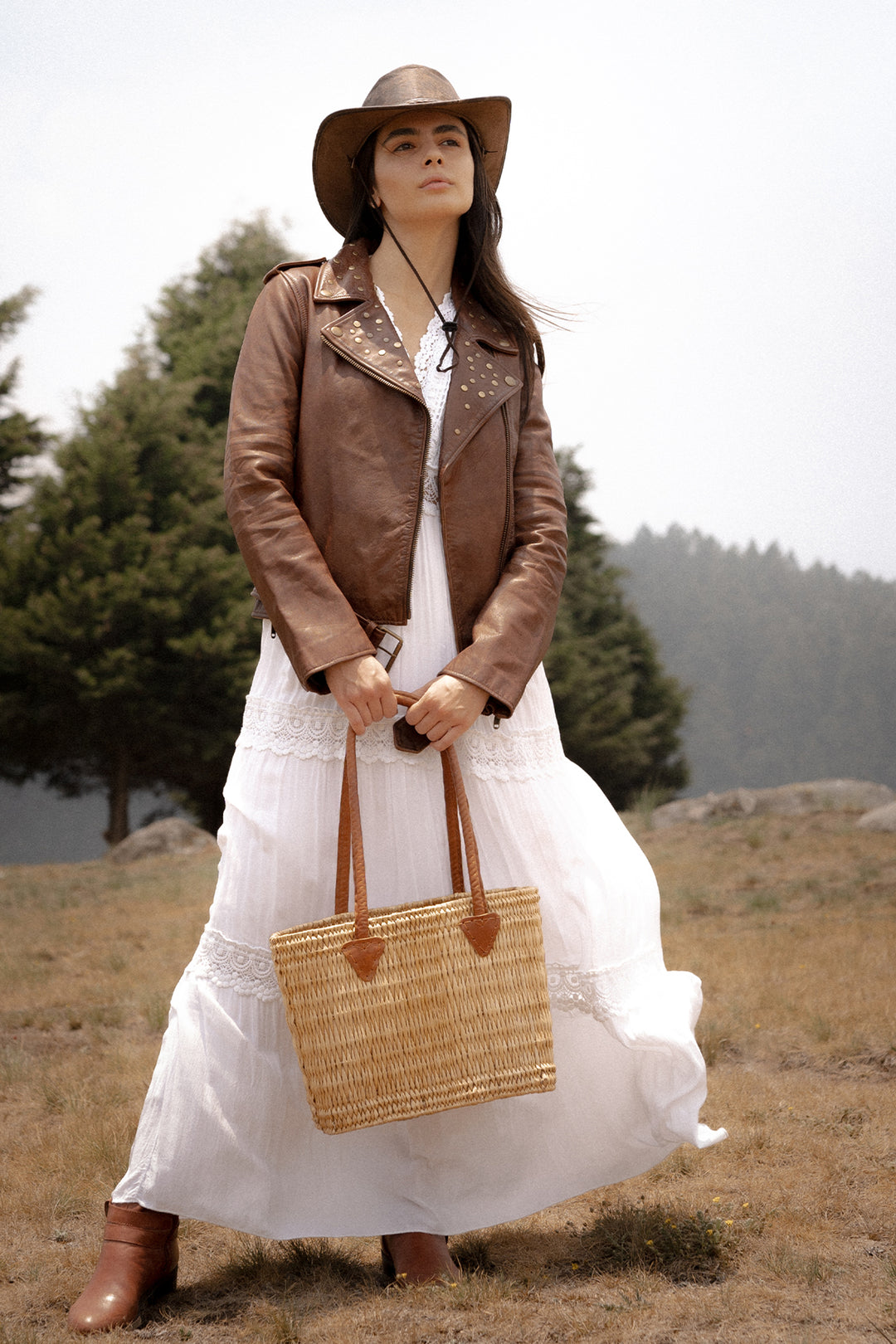 Frye Women’s Tobacco Linc Biker Leather Jacket / Tobacco