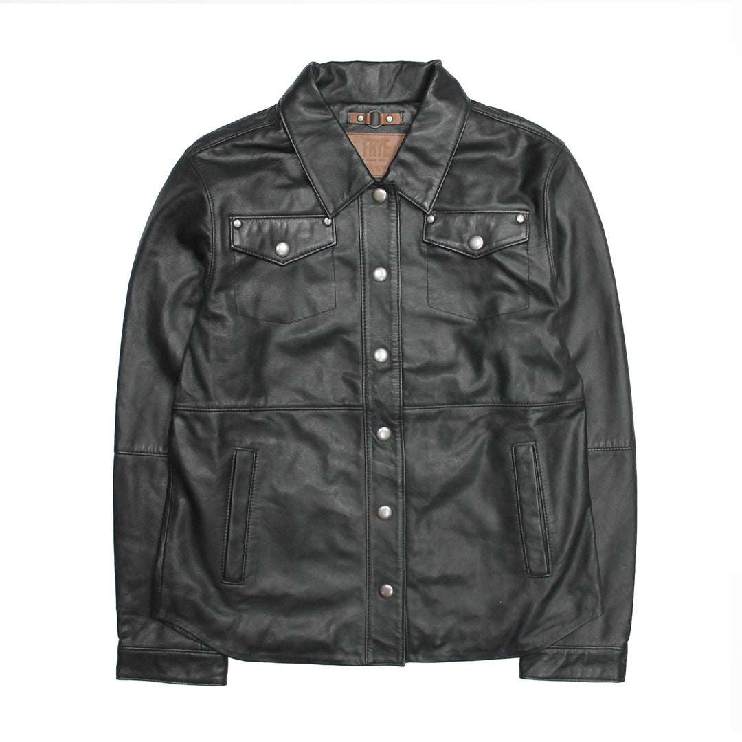 Frye Women’s Black Obadiah Leather Shacket / Black