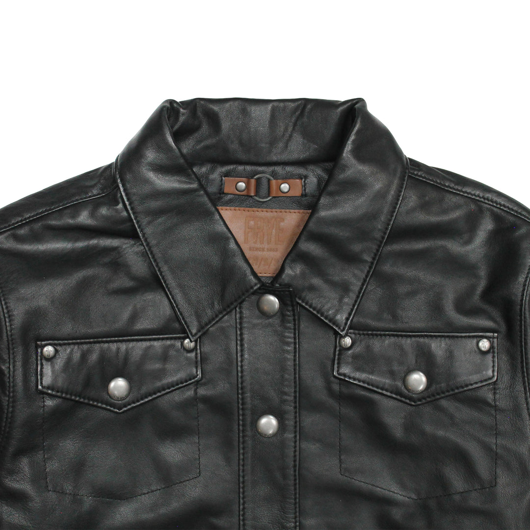 Frye Women’s Black Obadiah Leather Shacket / Black