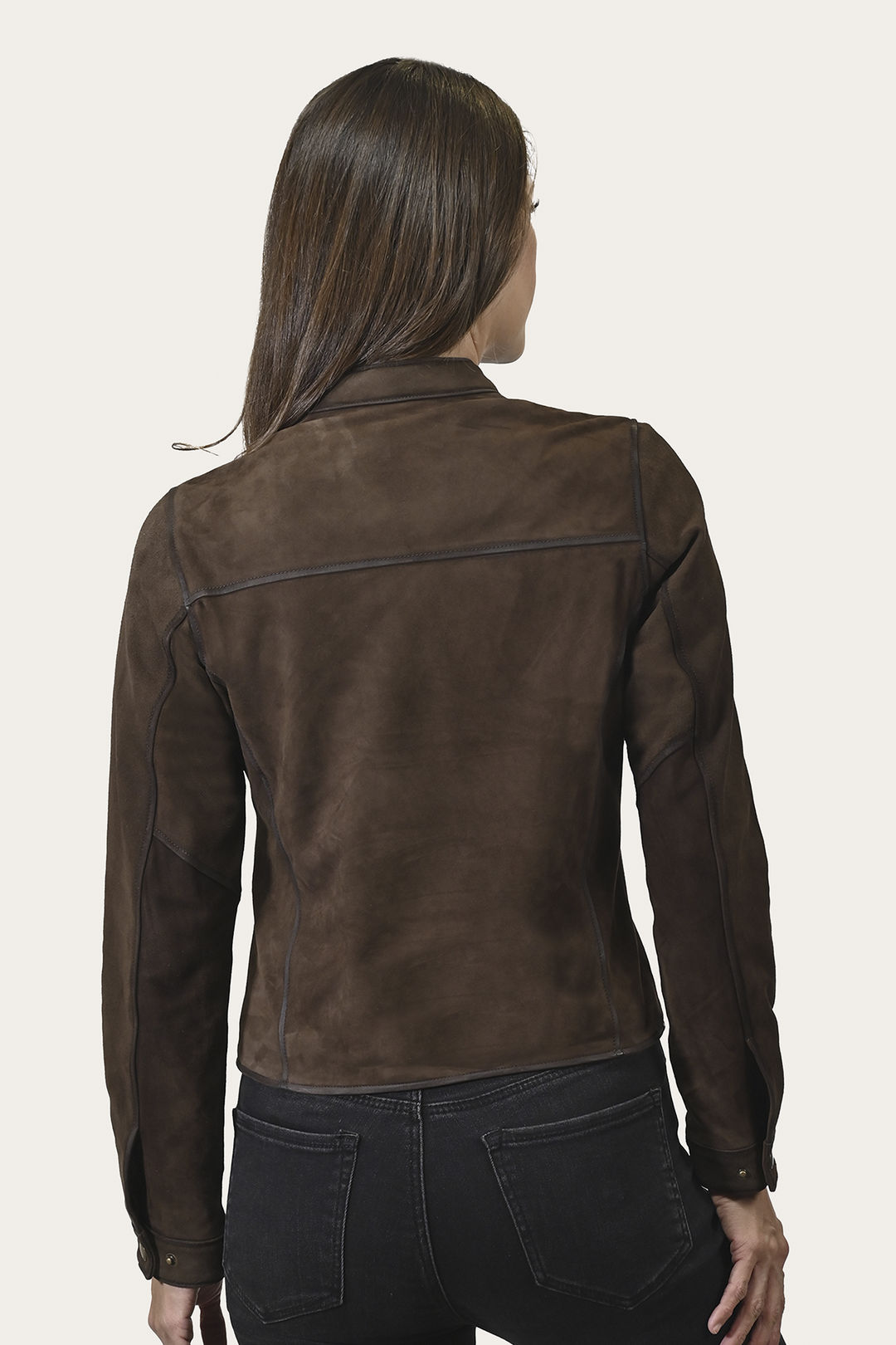Frye Women’s Dark Brown Cassidy Aged Lamb Leather Biker Jacket / Dark Brown