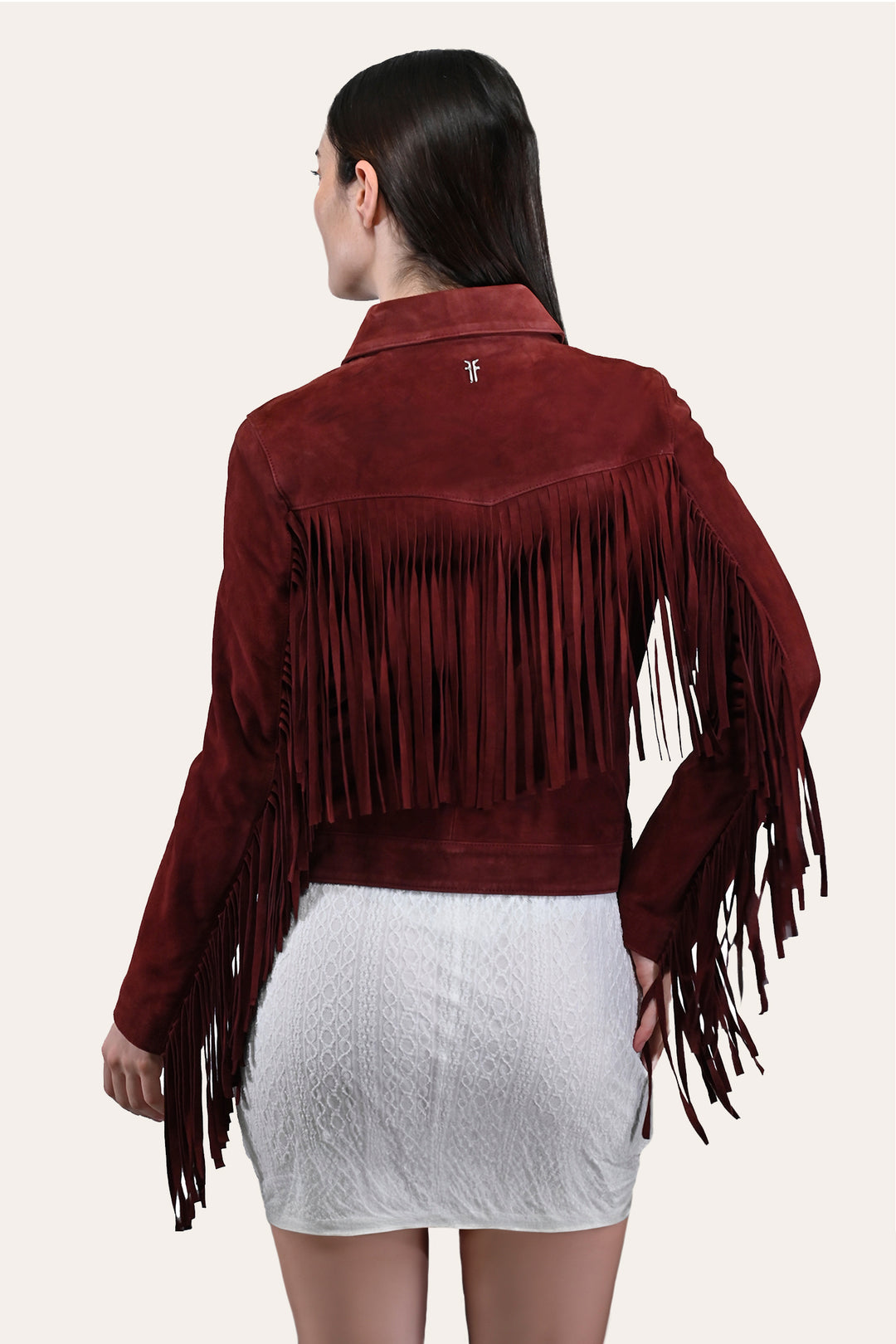 Frye Women’s Oxblood Nash Trucker Suede Jacket / Oxblood