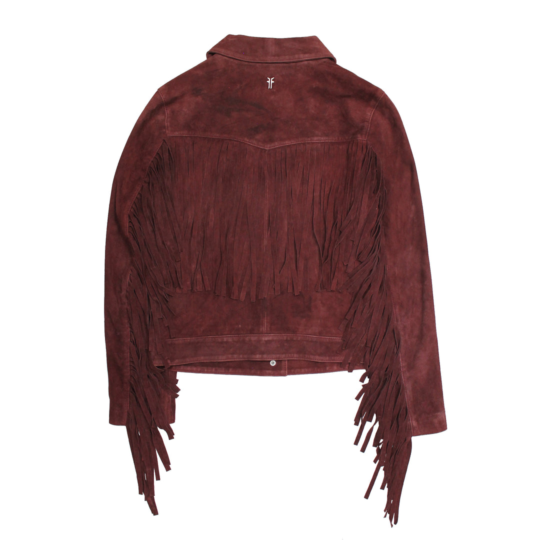 Frye Women’s Oxblood Nash Trucker Suede Jacket / Oxblood